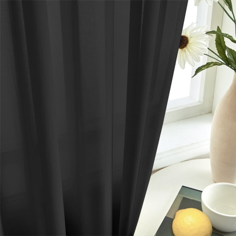 Mira Uni Voilage Rideau sur Mesure Oeillets